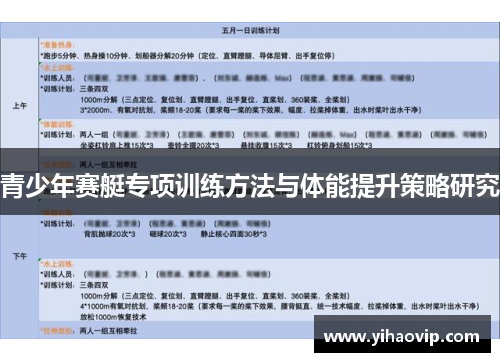 青少年赛艇专项训练方法与体能提升策略研究